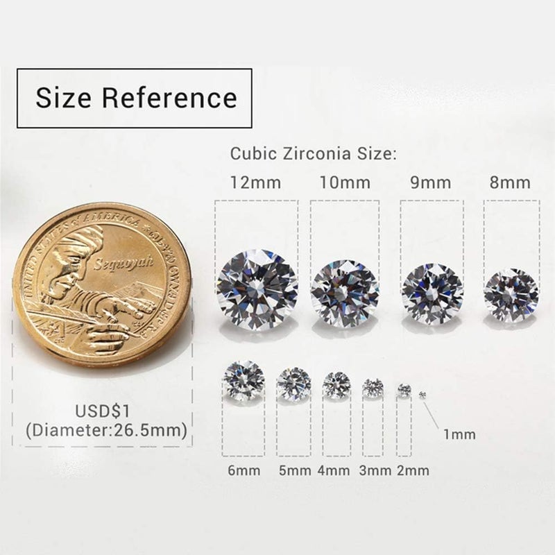 gepas WUZHOUGEMS 1-12mm AAAAA Round Garnet Color Cubic Zirconia Stone Loose CZ Stones For Jewelry Making - Image 5